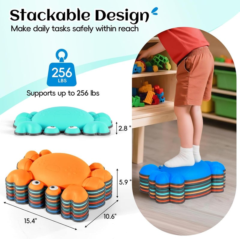 TOPNEW Stepping Stones for Kids, Non-Slip Balance Stepping Stones for Promoting Children's Coordination Skills, Toddler Stepping Stones Obstacle Course for Kids Age 3 4 5 6 7+ - Image 5